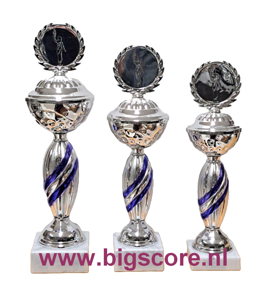 AUB 013 Beker Blauw-Zilver LAATSTE Serie OP=OP!!